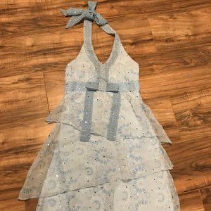 Light Blue Ruffled Dress